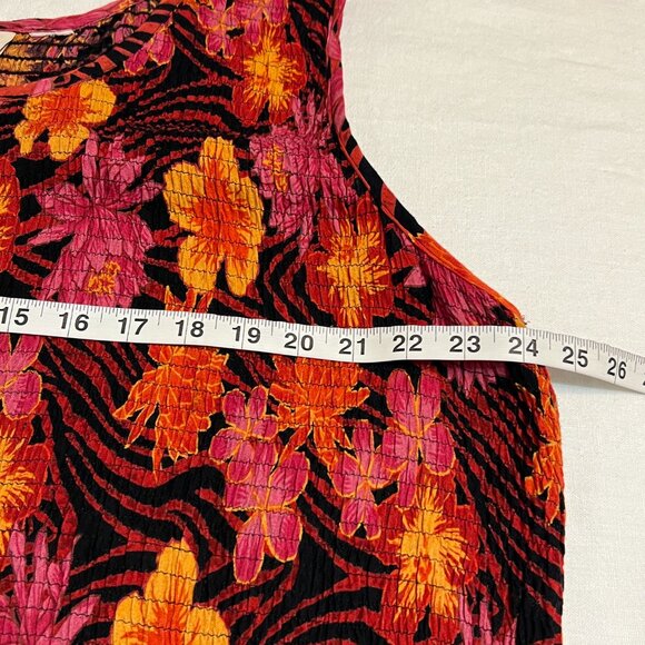 French Laundry XL Maxi Dress Floral Sleeveless Smocked Chest Tropical Boho Festi - Picture 5 of 10